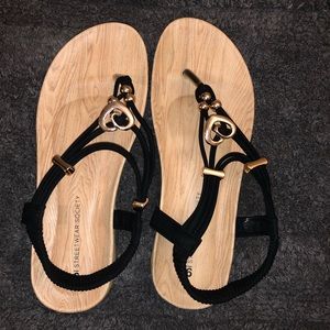 StreetwearSociety Black Stretch Orthotic Sandals 9